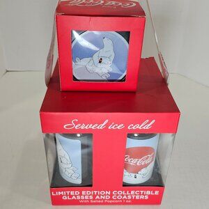 Rare Limited Edition Coca Cola Collectible Glasses And Coaster Gift Set